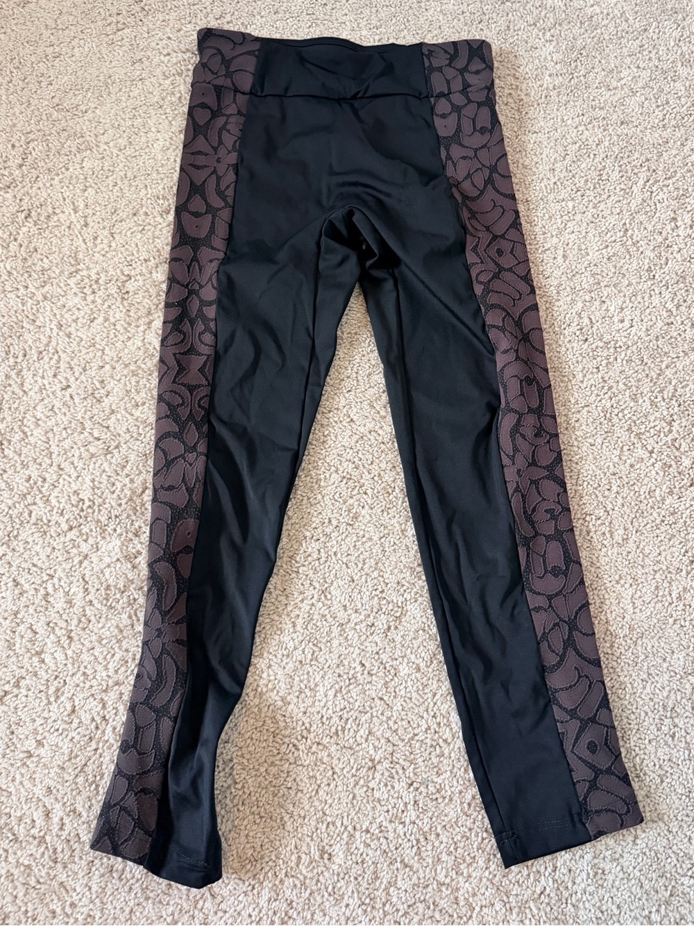 DEVON WINDSOR Marley black Leggings with Brown Patterned Side Panels